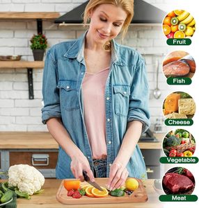 Best Quality Rustic Wooden Chopping Board for <b>Slicing</b> & Dicing Durable Surface for <b>Knives</b> and Daily Cooking Activities - Product Image 4