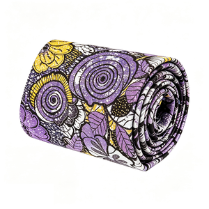 Tissu Ankara Double Face 100% Coton à Motif Circulaire Abstrait Violet et <span class=keywords><strong>Jaune</strong></span>, Tissu <span class=keywords><strong>Ciré</strong></span> Coloré pour Robes de Soirée Africaines - Product Image 1