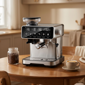Machine à expresso semi-automatique en acier inoxydable 1500W, contrôle numérique, 15 bars, écran tactile, cafetière domestique - Product Image 1