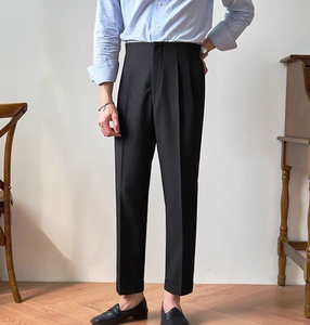Celana Panjang Pria Hitam Model Slim Fit Bahan Stretch Berkualitas Tinggi untuk Acara Formal dan Bisnis, Grosir, Produk Baru, Langsung dari Pabrik, Logo Dapat Disesuaikan - Product Image 2