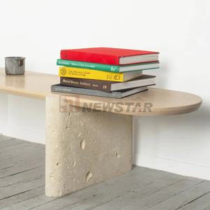 Newstar Natural Stone Oval <strong>Round</strong> Coffee <strong>Tables</strong> Custom Hotel Luxury Home Furniture Travertine Marble <strong>Dining</strong> <strong>Table</strong> - Product Image 5