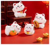 Harz Miniatur glückliche Katze chinesische Tierkreis Ornamente Figur Miniatur Handwerk Geschenke Tiers kulpturen für Kuchen Topper Dekoration
