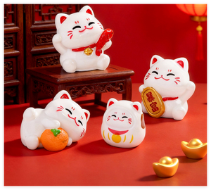 Resina in miniatura gatto fortunato zodiaco cinese ornamenti figurina regali artigianali in miniatura sculture di animali per decorazione cake topper - Product Image 2