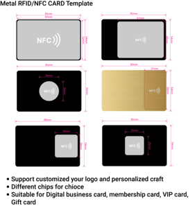 Carte d'identité métallique RFID NFC personnalisée en acier inoxydable – Durable et étanche <span class=keywords><strong>pour</strong></span> la gestion des puces, cartes de crédit et de membre - Product Image 4