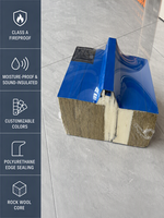 Panneau sandwich en laine minérale à bordure en polyuréthane pour les projets de maisons préfabriquées, de bâtiments modulaires et de structures de stockage