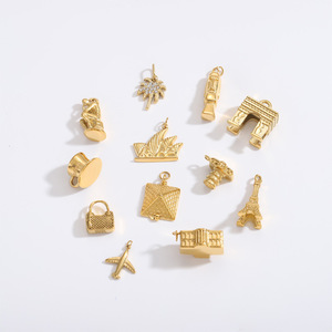 Accessori creativi retrò moda semplice Design 3D Palm Camera borsa La <span class=keywords><strong>Tour</strong></span> <span class=keywords><strong>Eiffel</strong></span> Tower Arc De Triomphe ciondolo Charm - Product Image 3