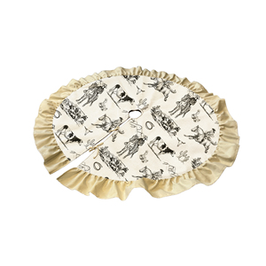 Custom/Wholesale Western Style Cow Print Christmas Tree <strong>Skirt</strong> 47 Inch Burlap Tree <strong>Skirt</strong> for Christmas Tree Decorations - Product Image 3