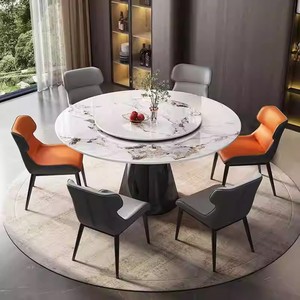 <span class=keywords><strong>Table</strong></span> à manger <span class=keywords><strong>ronde</strong></span> moderne de luxe léger <span class=keywords><strong>pour</strong></span> huit personnes, <span class=keywords><strong>plateau</strong></span> en pierre avec <span class=keywords><strong>plateau</strong></span> <span class=keywords><strong>tournant</strong></span> <span class=keywords><strong>pour</strong></span> les petits espaces - Product Image 3