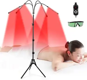 Red Light Therapy Device120 LEDs 660nm Red & 850nm Infrared Adjustable Tripod Light Lamp for Body Face Pain Relief Skin Care