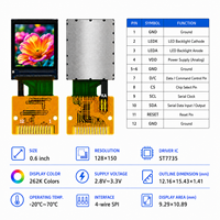 0,6 Zoll TFT LCD Display Modul 128x150 ST7735 4-Draht SPI 262K Farben IPS TFT Bildschirm für Wearable Devices