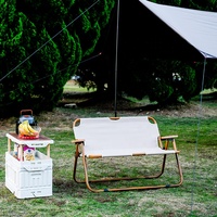 Chaises de camping pliantes portables d'extérieur pour la plage, la randonnée, le pique-nique, avec cadre en aluminium résistant aux UV, double siège, pour le loisir et les repas