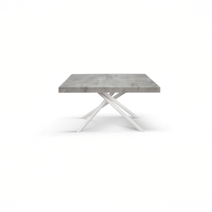 Extendable <b>Table</b> Cement Gray Melamine <b>Top</b> Iron Base 160x90 Internal Use - Product Image 1