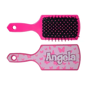 Cepillo para el cabello Angela para bebé con diseño de mariposa color rosa - Product Image 1