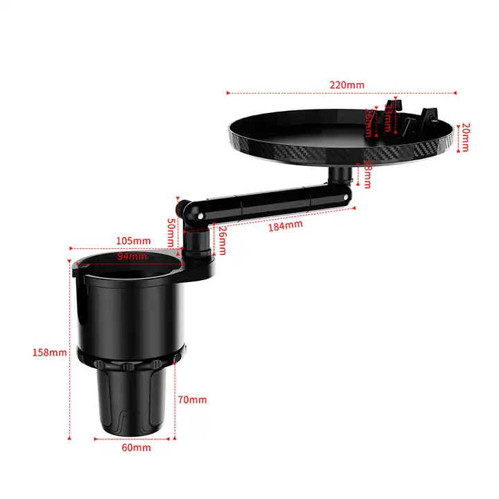 Car Cup Holder Tray With Swivel Base 360 Degree Adjustable Car Cup Holder  Food Tray Organized Drink Holder For Car Accesssories