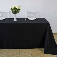 Nappe en polyester extensible anti-taches rectangle noir personnalisé de 90x132 pouces pour fête de mariage