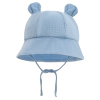 Sombrero de Sol Tipo Pescador para Bebés de 3 a 12 Meses, Primavera-Otoño, Diseño Europeo Americano con Orejas de Conejo, Transpirable, de Algodón