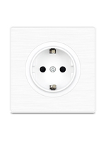 Prise murale de sécurité 250V 16A en matériau PC brossé ignifuge, design à deux broches rondes