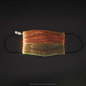 Glow In The Dark Halloween 7 Farben Licht Up Fantastische Leucht Partei Edm Staub Kunden Glowing Fiber Optic Led Rave maske - Product Image 4