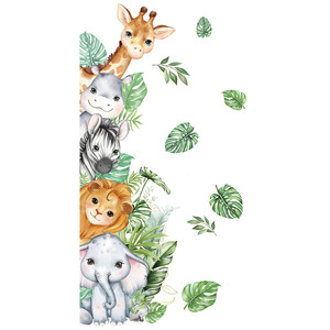 Autocollants décoratifs muraux et <span class=keywords><strong>de</strong></span> <span class=keywords><strong>porte</strong></span> à thème animaux <span class=keywords><strong>de</strong></span> la jungle <span class=keywords><strong>de</strong></span> dessin animé (Girafe, Lion, Éléphant) <span class=keywords><strong>pour</strong></span> la décoration <span class=keywords><strong>de</strong></span> fond <span class=keywords><strong>de</strong></span> maison - Product Image 5