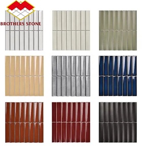 Piastrella in Vetro Marrone Smaltato con Strisce di Legno Stile <span class=keywords><strong>Kit</strong></span> <span class=keywords><strong>Kat</strong></span>, Design Moderno, Spessore 6mm, Garanzia 3 Anni, Fornitura Diretta dalla Fabbrica per Mosaici Interni/Esterni - Product Image 4