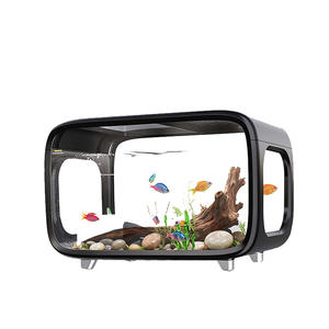Acuario rectangular de plástico transparente Zy02 con tapa para decoración del hogar y uso como pecera - Product Image 1