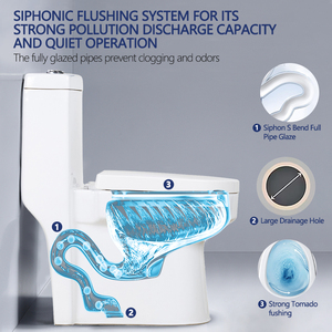 Manufacturer Wholesale <strong>Black</strong> S-trap Inodoros Modernos Water Closet Sanitary Ware Floor Mounted Bathroom Ceramic One Piece <strong>Toilet</strong> - Product Image 2