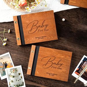 Regali per Baby Shower, Album Fotografici in Legno Moderni Incisi, Libro dei Ricordi del Primo Anno del Bambino OEM - Product Image 3