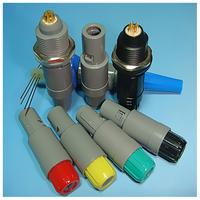 Conector Médico de Plástico Autoblocante Push-Pull IP50 de Alta Calidad, Contactos Chapados en Oro de Latón, Terminación de Soldadura, PAG PKG 1P