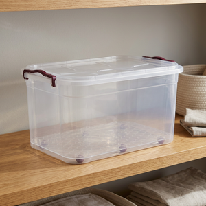 Large 50L Wheeled PP Durable Rectangle Food Storage Container Airtight Leak-Proof Lid BPA Free Dishwasher <b>Safe</b> Eco-Friendly - Product Image 3