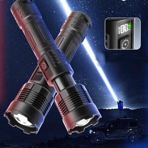 Siêu Sáng Đèn Pin 5 Chế độ Kép 30W LED Trắng Vàng Ánh Sáng Màu Xanh Kỹ Thuật Số Điện Hiển Thị <span class=keywords><strong>Torch</strong></span> 4500 Lumens Ngoài Trời Ánh Sáng Đèn <span class=keywords><strong>Flash</strong></span> - Product Image 3