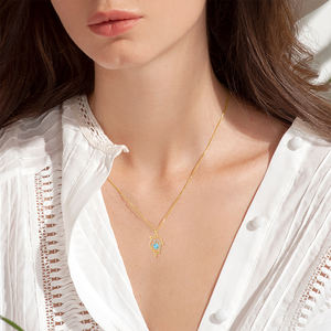 Arine Animal Pendentif Collier Dauphin Creux Coeur Bleu Mignon Exquis Pendentif 925 Pur Argent Bijoux Fabricant - Product Image 4