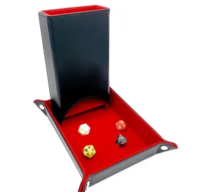 Klappbarer Würfelt urm und zusammen klappbare Würfels chale für Tischs piele-Schwarz/Rot-Kunden spezifisches Design