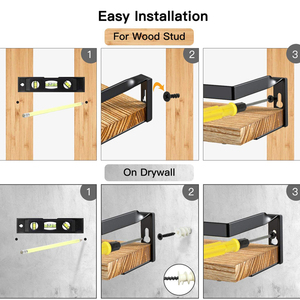 새로 설계된 도매 벽 장착 단단한 나무 플로팅 랙 선반 - Product Image 5