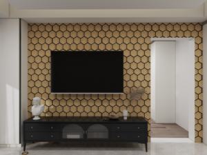 Pour KASARO Factory Direct 3D Art hexagone acoustique MDF Akupanel superbe conception de lattes de <span class=keywords><strong>bois</strong></span> pour la rénovation de la salle de conférence moderne - Product Image 5