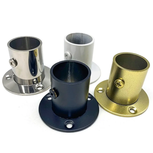 Soporte de extremo de varilla Soporte de armario Sistema de soporte de riel de <span class=keywords><strong>ropa</strong></span> colgante Brida de soporte de tubo de conexión - Product Image 5