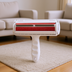 Rouleau réutilisable double face pour enlever les poils d'animaux, pour meubles et tapis, éliminateur de peluches manuel, design simple en plastique - Product Image 2