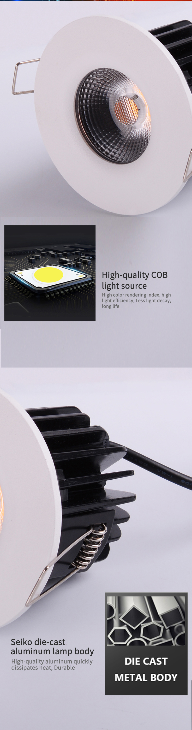 Indoor Led Ceiling Recessed Fire Rated Downlights Dimmable Circuitry Design
