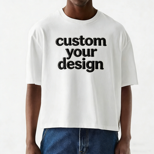 T-Shirt Oversize Ricamata Personalizzata, in Cotone Premium, Stile Streetwear Casual per <span class=keywords><strong>Uomo</strong></span> e <span class=keywords><strong>Donna</strong></span>, Top alla Moda - Product Image 1