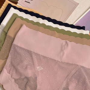 Braguitas de malla sin costuras de cintura alta al por mayor, estilo japonés con lunares, control de abdomen, transpirables, ropa interior de verano - Product Image 6