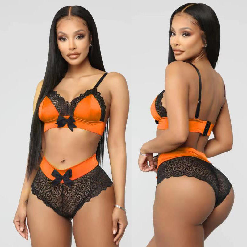 Wholesale Lingeries Set 2 Piece Ladies Underwear and Bra Sets Popular Lace Push up Bralette Lingerie Women Panties Set