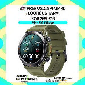 NOVO Relógio Inteligente Android Atende Chamadas Bateria de 400MAH IP67 À Prova D'Água Longa Duração <span class=keywords><strong>Monitor</strong></span> de Frequência Cardíaca e Pressão Arterial Tela IPS - Product Image 2