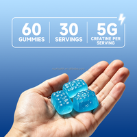 Gomitas de Creatina con Sabor a Frambuesa Azul, 60 Unidades, 5G por Porción, Suplemento Dietético, OEM/ODM