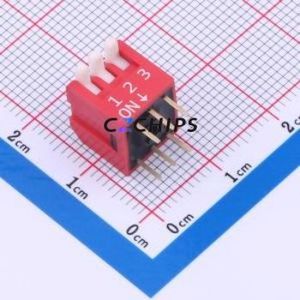 DP-03-R-T DIP Switch Through hole Component (THT) Switch Piano Key Single Pole Single Throw 3 2.54mm - Product Image 1