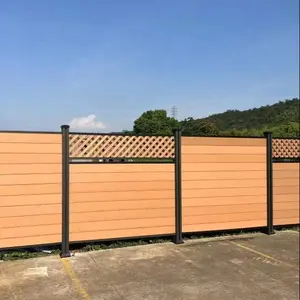 Paneles de poste de valla de madera y plástico compuesto WPC, tableros de puerta, venta al por mayor, cercado impermeable, material usado para jardín