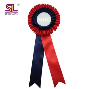 Award ribbons rosettes custom with Plastic center and hook