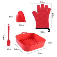 Ensemble de doublures et accessoires de friteuse en silicone sans Bpa, réutilisables, avec mitaines de four, pinceaux à badigeonner