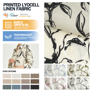 Tissu en Lyocell et Lin Imprimé Respirant et Tissé sur Mesure de Qualité Supérieure pour Vêtements - Product Image 1