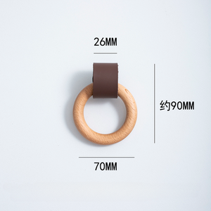 Bouton <span class=keywords><strong>de</strong></span> meuble circulaire en bois naturel poignées <span class=keywords><strong>de</strong></span> <span class=keywords><strong>porte</strong></span> d'armoires <span class=keywords><strong>de</strong></span> cuisine poignées <span class=keywords><strong>de</strong></span> tiroir poignées en cuir <span class=keywords><strong>de</strong></span> <span class=keywords><strong>vachette</strong></span> pour quincaillerie d'ameublement - Product Image 5