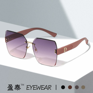 Eyewear Frameless Gradient Sunglasses UV400 Women's Fashion Sun <b>Glasses</b> - Product Image 1