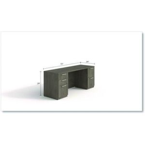 Alera AE1NZK-UF2472FF Meuble de rangement à double piétement série Seville 72 pouces. X 24 pouces X 29 In. Matériel en bois finition noyer - Product Image 5